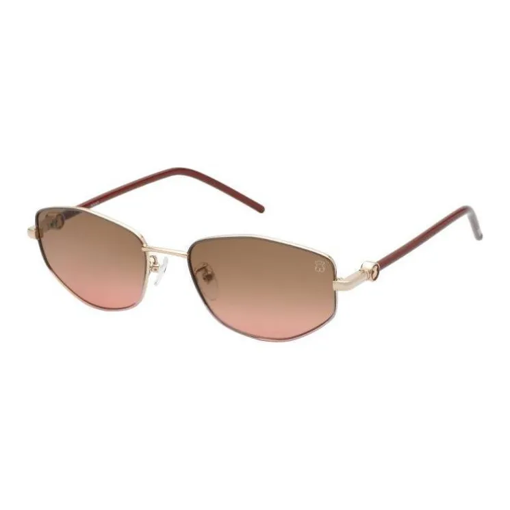 TAOSIXIONG Metal Irregular Shape Sunglasses Women's Pink-0