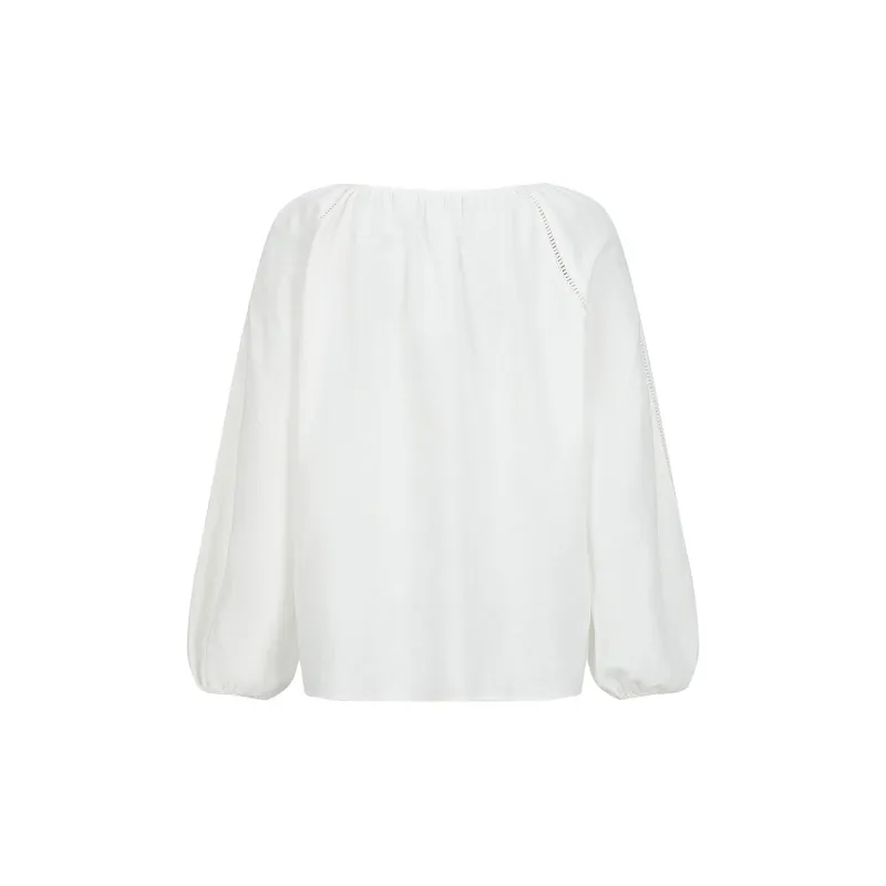 JZ. ANNAKRO Chiffon Shirts Women's Raw White-1