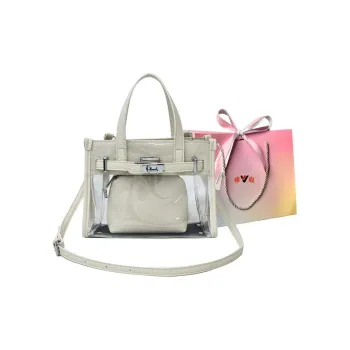 Yalu PU Basket Bag One Shoulder Handbag Women's Ecru/Pink/Red/Coffee/Black