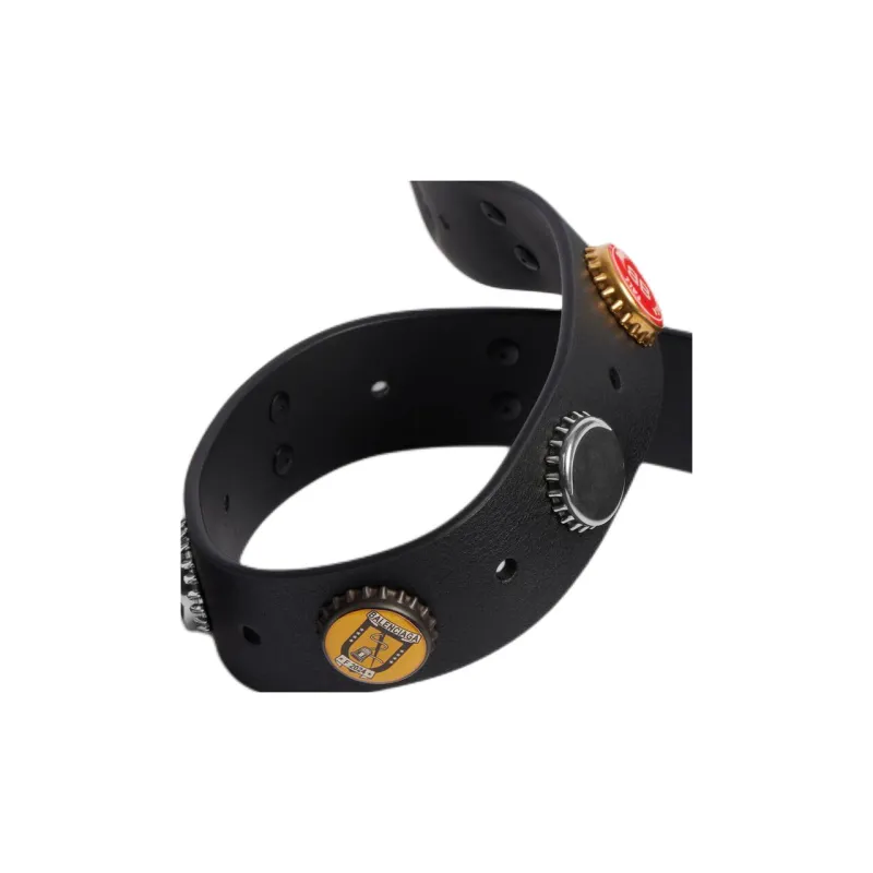 Balenciaga Cow Leather, Metal Leather Belts Men's Black 4cm-2