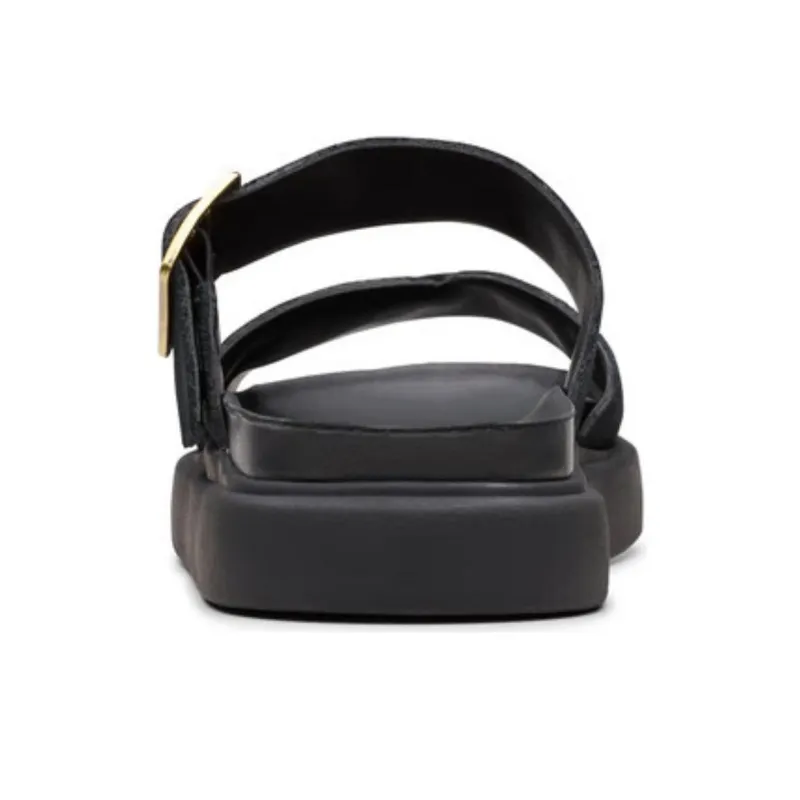 Clarks Rubber Sole Slip Resistant Slide Slippers Women's Black-3