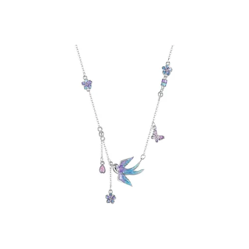 Heart Grass S925 Silver Necklaces Women's