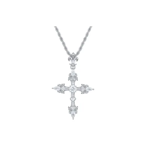 APORRO Fully Rhinestone Embellished Luxe Lightweight Necklace Unisex 18K White Gold Plated/14K Gold Plated