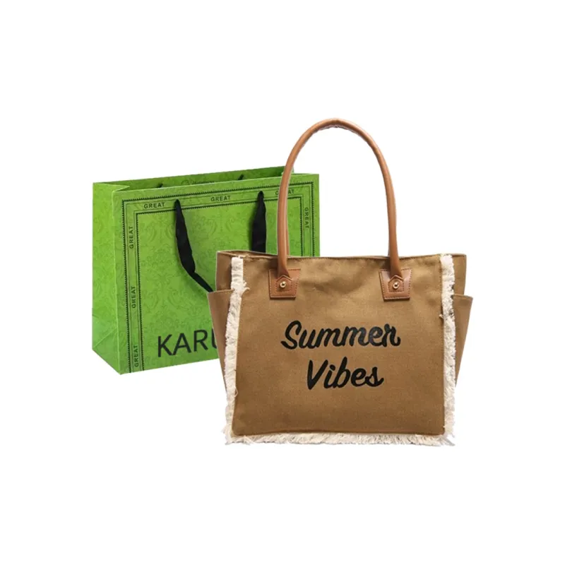KARUISHA Canvas Canvas Bag Tote Handbag Women's Multicolor-6