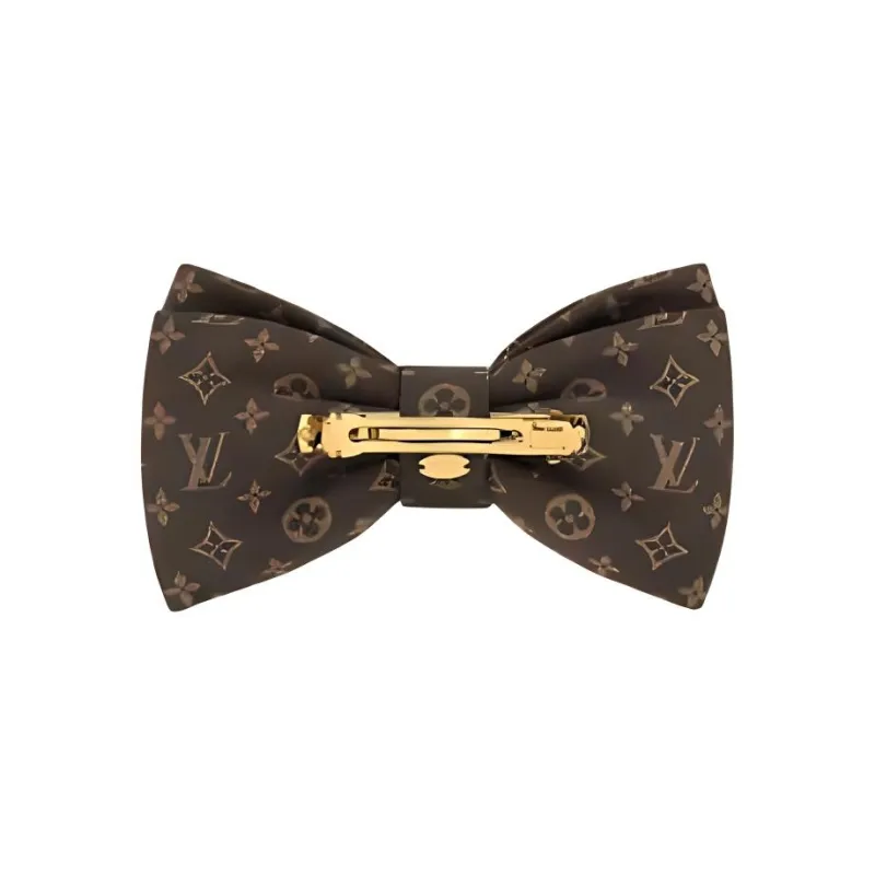 LOUIS VUITTON Canvas, Coated Canvas, Stainless Steel, Metal Parts, Metal Hair Clips Women's Brown-2