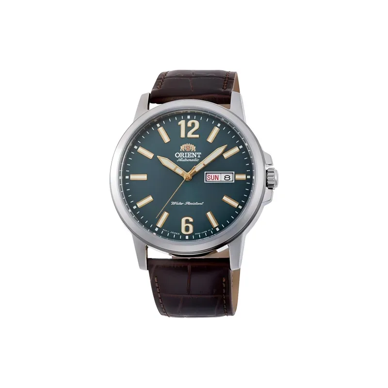 ORIENT Automatic Mechanical Movement Leather Watch Bands Watch 42mm Men's Watches Green Dial-0