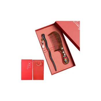 ANTINOB New Chinese Style Traditional Comb Women's Ebony Wooden Comb & Pin Set Hairdressing Tool Portable