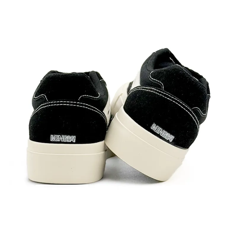 Mengsai Anti Slip Wear Resistant Low Top Canvas Shoes Men's Black-3