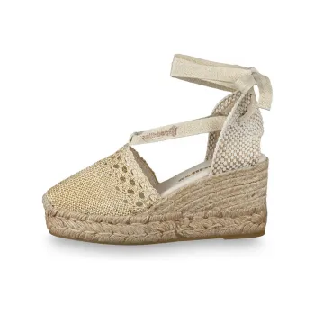 Espadrilles Valenciana Arte Wedge Heel High Heels 7cm Women's Gray Brown