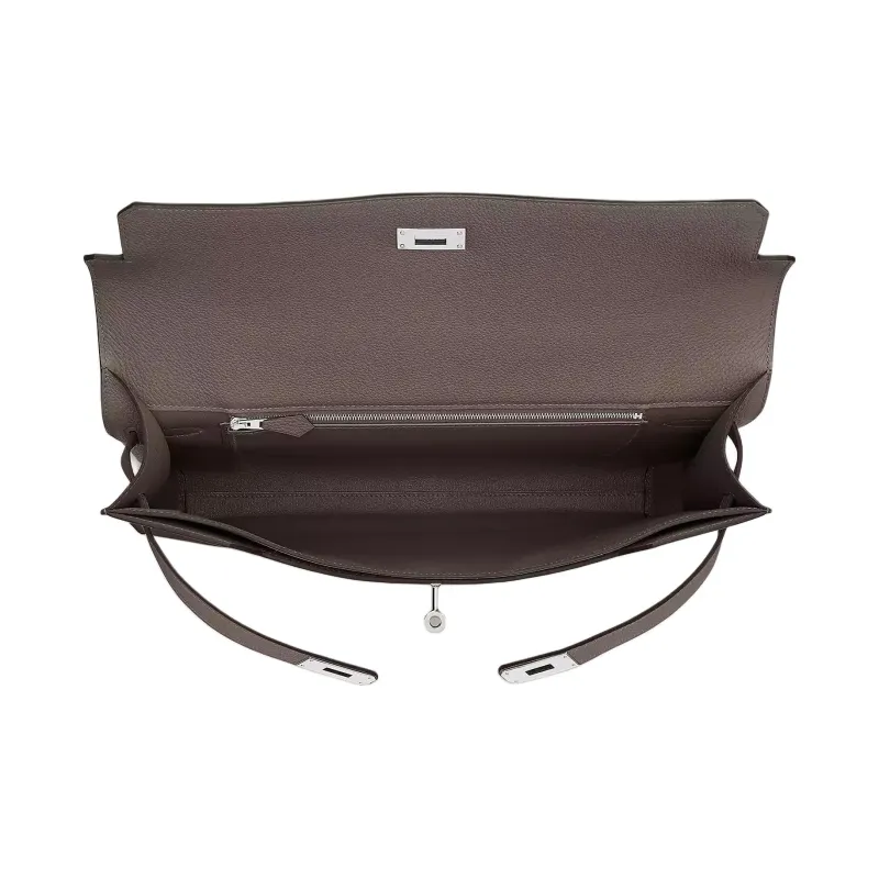 HERMES Kelly Depeches Togo Calfskin Briefcases Handbags Men's 8F Gris ÉTain Tin Gray-3