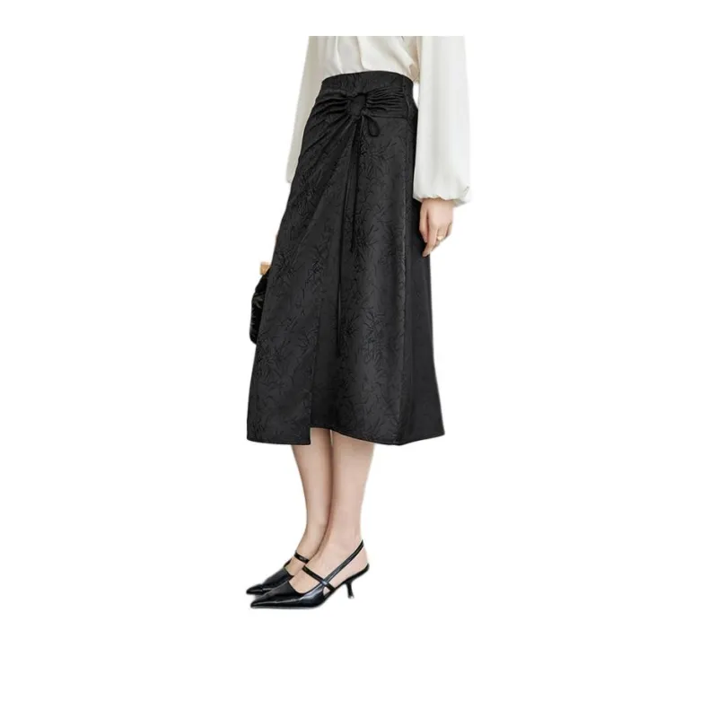 SENTUBILA Casual Long Skirts Women's Black-1