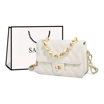 Safiya Cow Leather Crossbody Handbag Regular Women's White/Black