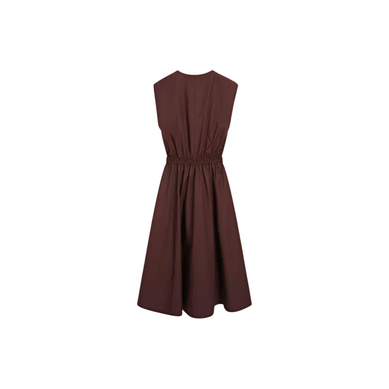 Massimo Dutti Sleeveless Dress Women's Dark Red-1