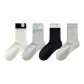 [4 Pack, 100% cotton Boneless Anti-Pilling]Black Hem+Blue Hem+White Hem+Heart Gray