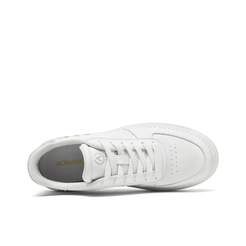 AOKANG Elegant Style Series Skateboard Shoes Men Low Top Khaki, Black-42