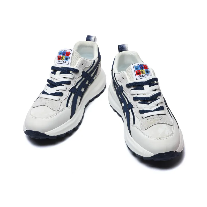 Yamid Men's Casual Shoes Men's Beige Dark Blue-2