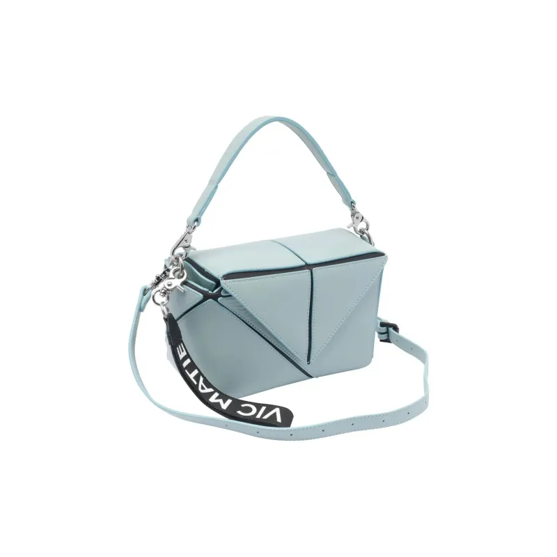 Vic Matie Calfskin Shoulder Bag, Crossbody Bag, Handbag Women's Blue-1