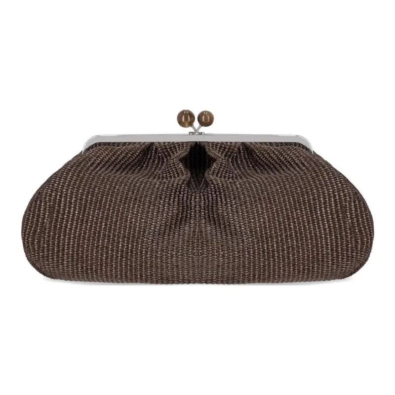 WEEKEND MaxMara Cotton Clutch Tubas Women's Dark Brown-1