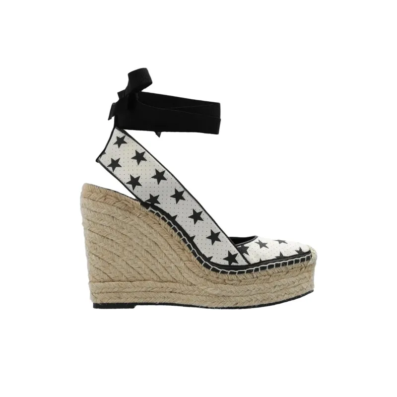 BALMAIN Ale Wedge Heel High Heels 11.5cm Women's White-1