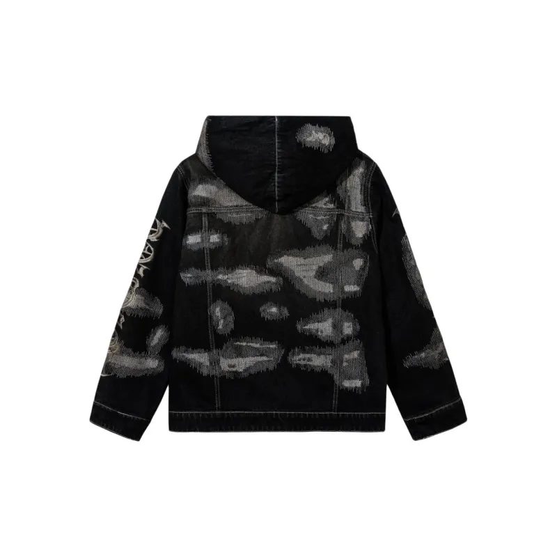 Revenge Death Note Collaboration Denim Jackets Unisex Dirty Black-1