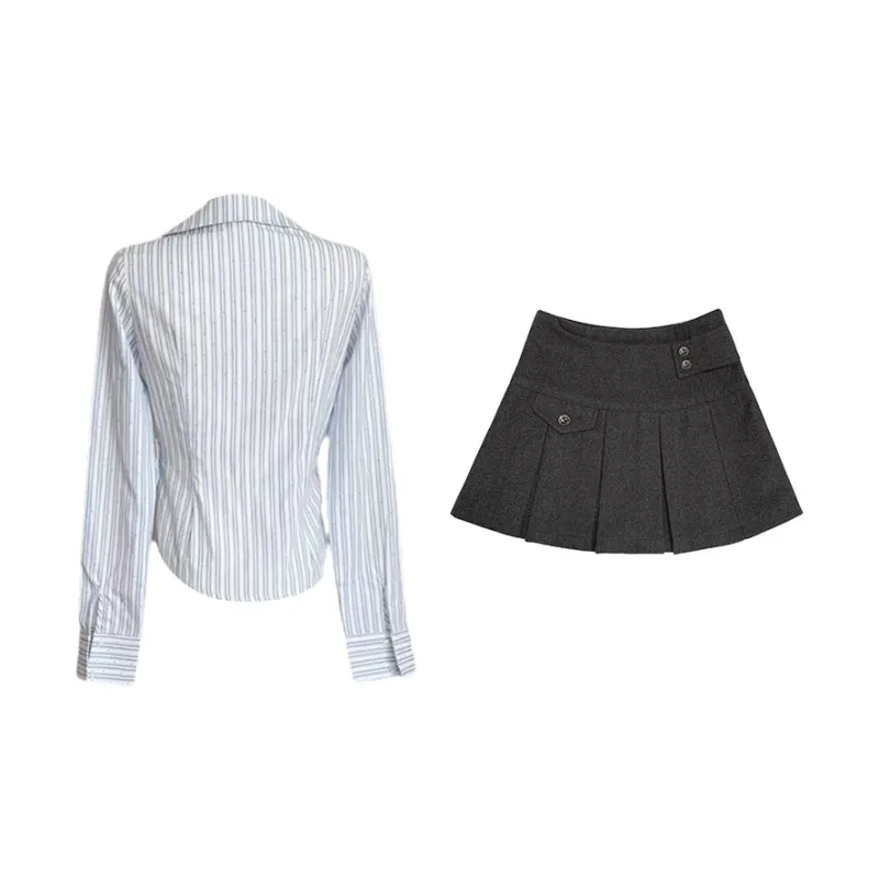 Udon House Skirt Set Women's Blue-1