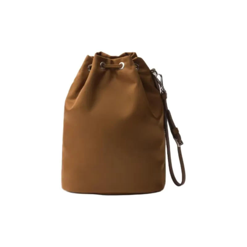 PRADA Re Nylon Fabric Bucket Bag Handbag Trumpets Women's Brandy Brown-2