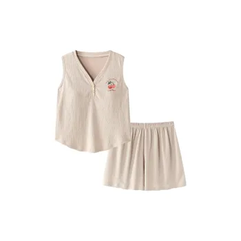 Xiang Ning Pai Pajama Set Women's Light Khaki