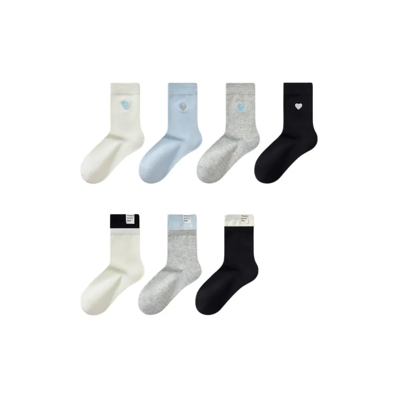 Temooues Mid Calf Socks Women's Combo Set-9