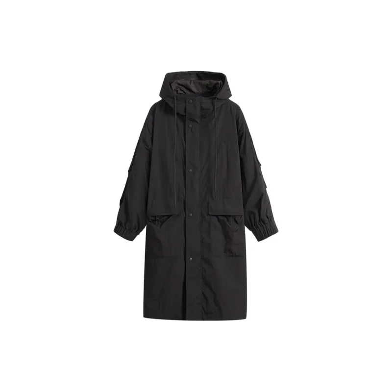FAIRWHALE Trench Coat Men's Black-1