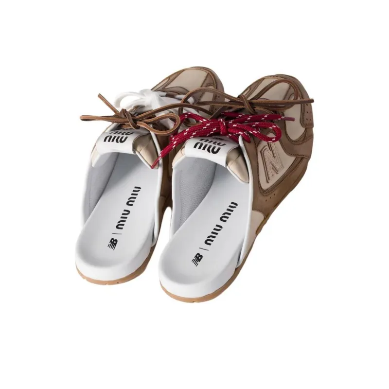 New Balance x MIU MIU NB 530 SL Closed Toe Slippers Women's Lime Gray-2