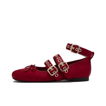 Jeffrey Campbell Stylish Connecting Thread Collection Casual Single Shoes Women's Red