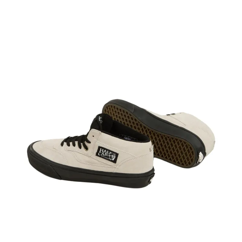Vans Skate Half Anti Slip Wear Resistant Mid Top Skateboard Shoes Unisex Beige-3