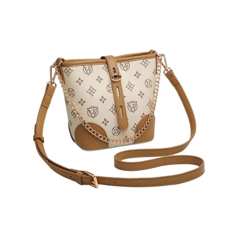 Old Man's Head Synthetic Leather Shoulder Bag Crossbody Bag Women's White/Coffee/Khaki-6