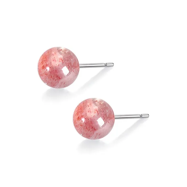 GUDS GAVE Crystal Jade Stud Earrings Unisex-12