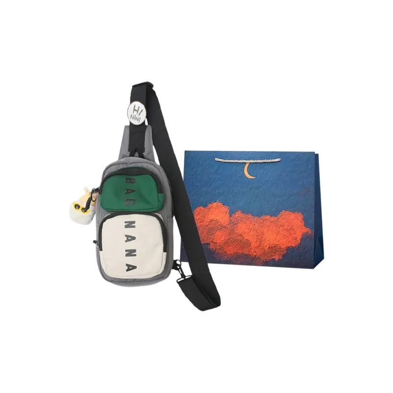 Elsvet Oxford Sling Bag Unisex Green/Gray/Black/Yellow-2