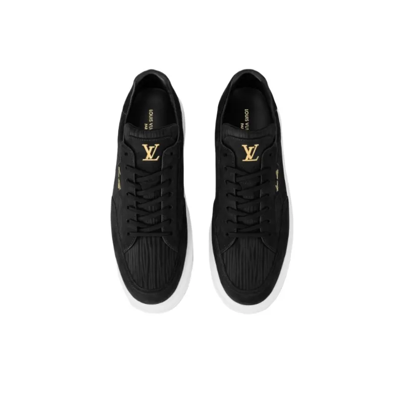 LOUIS VUITTON Beverly Hills Low Top Skateboard Shoes Men's Black-3