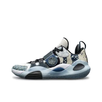 LiNing All City 8 Cushioned Slip Resistant Abrasion Resistant Low Top Basketball Shoes Men's White Blue