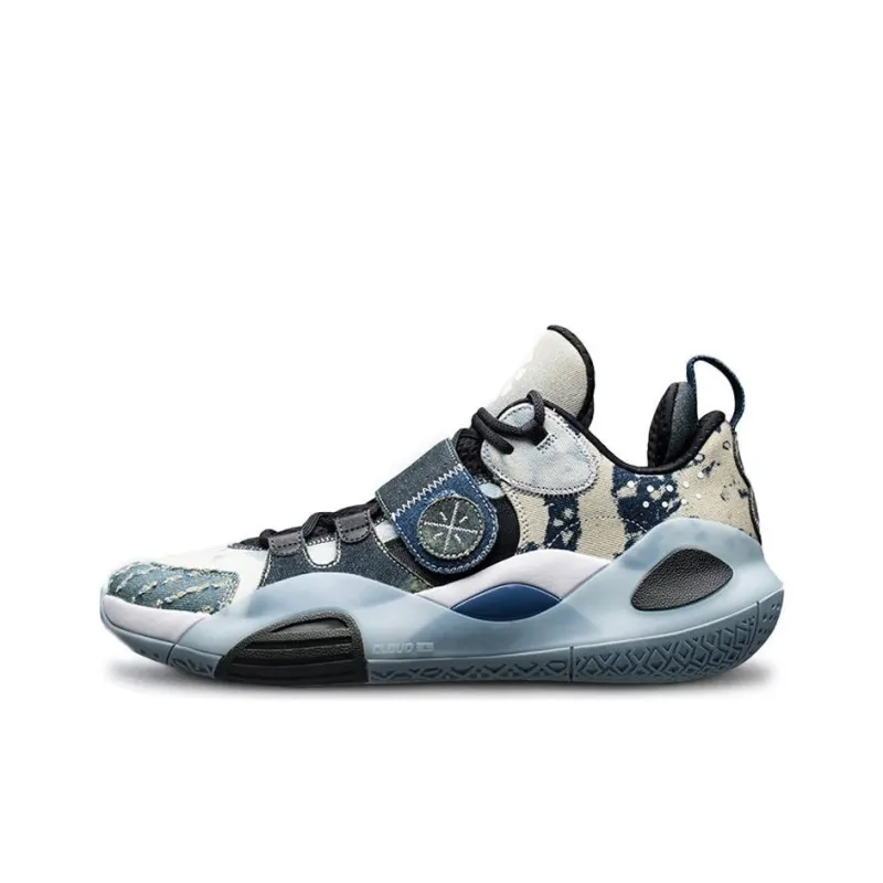 LiNing All City 8 Cushioned Slip Resistant Abrasion Resistant Low Top Basketball Shoes Men's White Blue-0