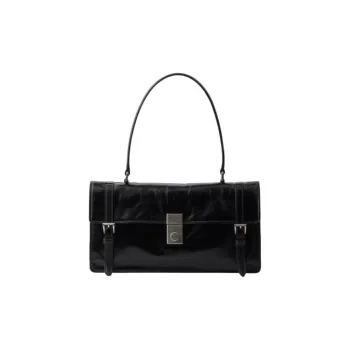 PRADA Leather Shoulder Bag Medium Size Women's