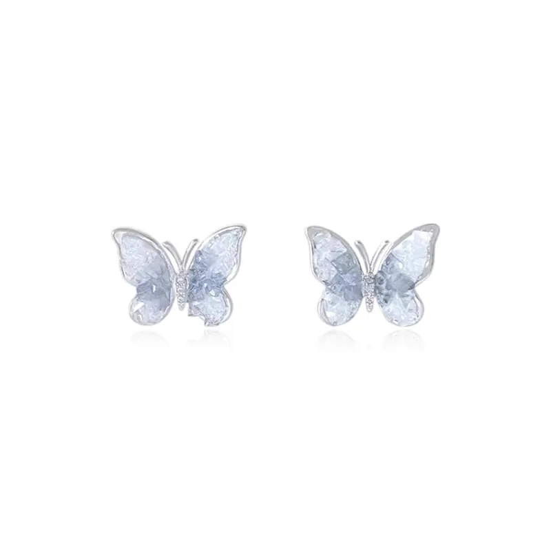 SHEEHHYY Faux Crystal Stud Earrings Unisex-0