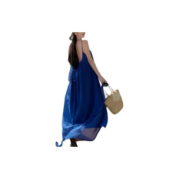 DOSOHEB Slip Dresses Women's Blue