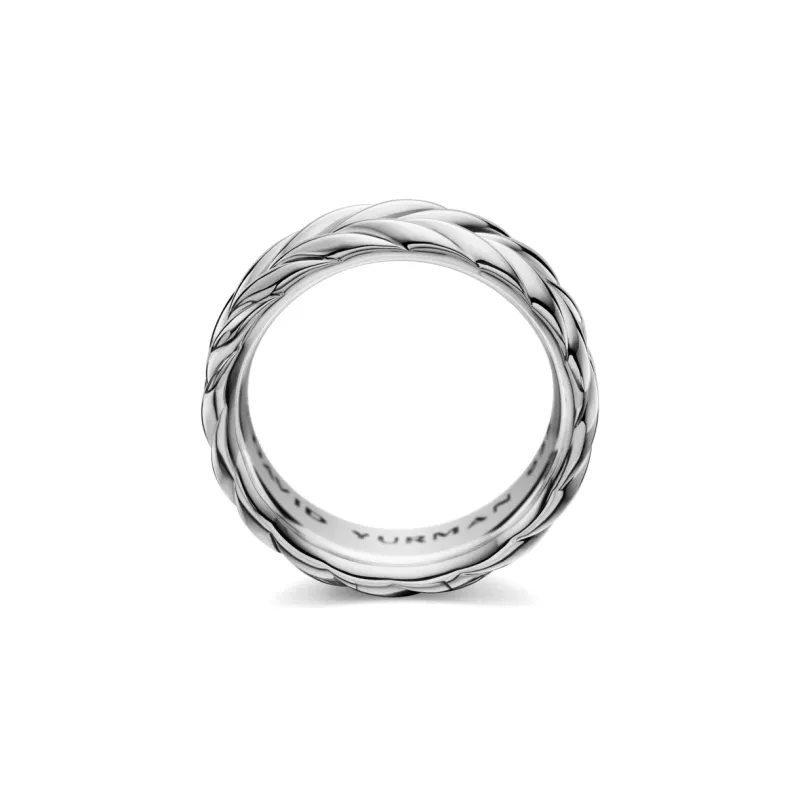 David Yurman Sterling Silver Chevron Band Ring 8.5mm-3