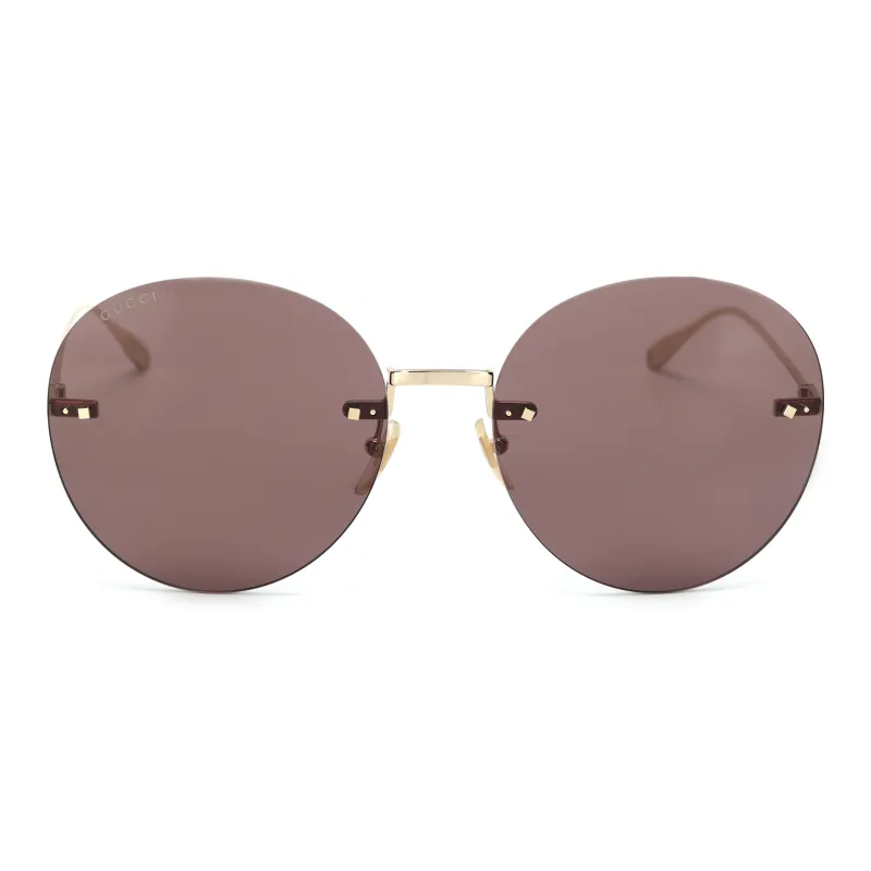 GUCCI Round Frame Logo Pendant Sunglasses-1
