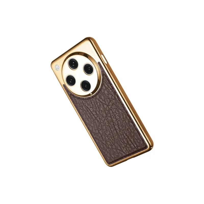 Povatine Genuine Leather Material Classic Nostalgic Tricolor Phone Cases Compatibility With OPPO Find X8/Find X8 Pro-2