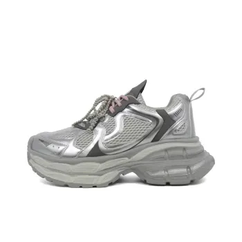 Chibang Lightweight Low Top Chunky Sneakers Women's Silver