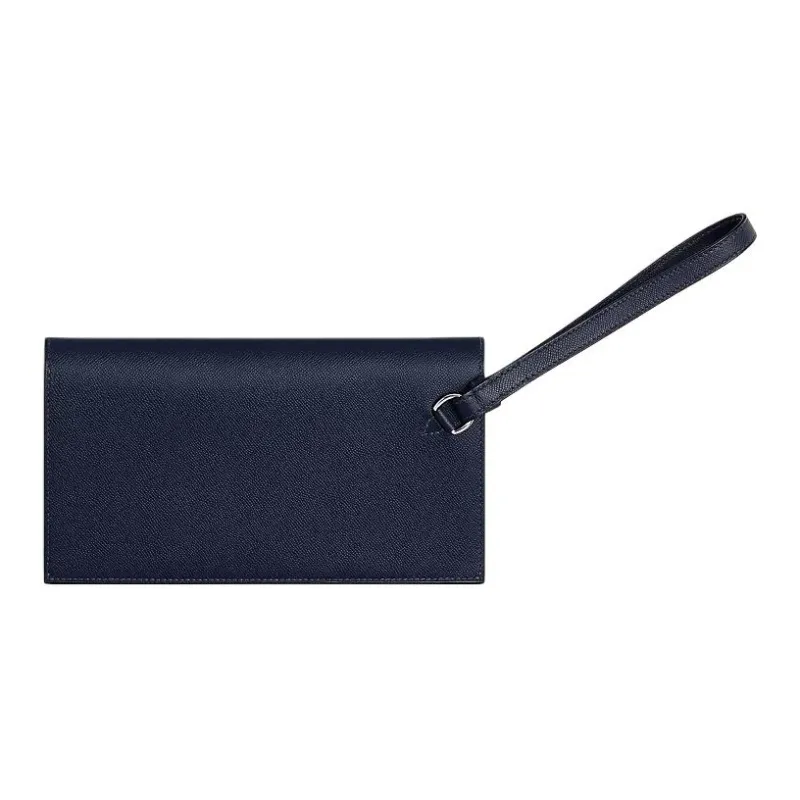 HERMES Kelly Pocket Madame Calfskin Wallet Women's 2Z Bleu Nuit Midnight Blue-1