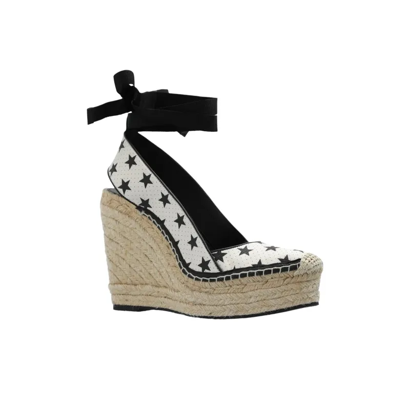 BALMAIN Ale Wedge Heel High Heels 11.5cm Women's White-2