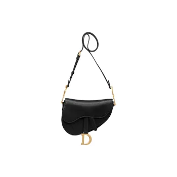 DIOR Goatskin Saddle Bags Shoulder Bags Mini Women's Black