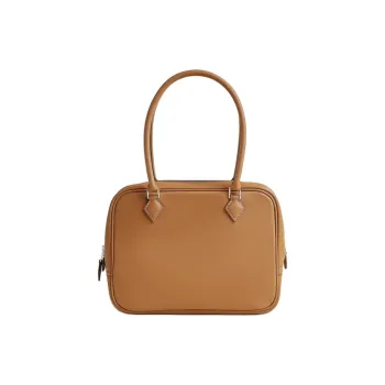 HERMES Plume Swift Cow Leather Handbag Mini Women's 37 Gold Gold Brown