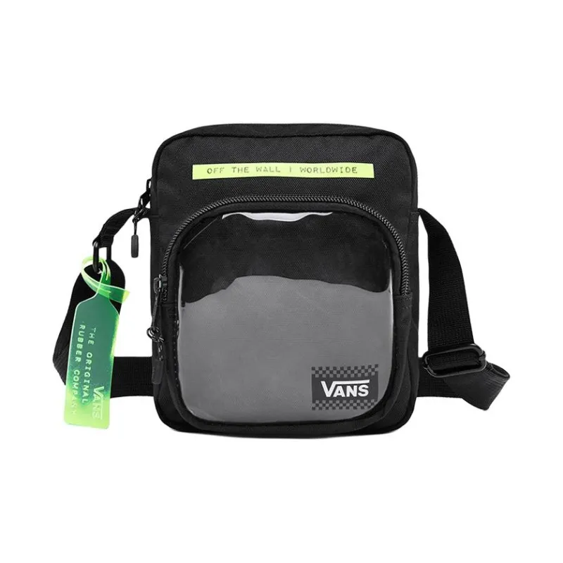 Vans Nylon Fabric Shoulder Bag, Crossbody Bag Mini Unisex Black-0
